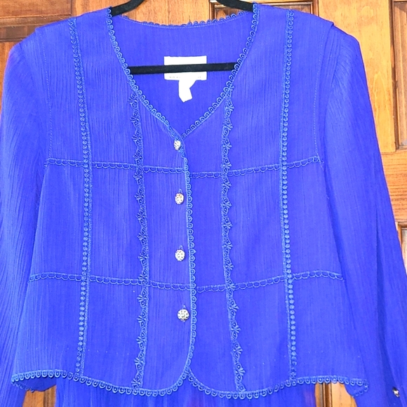 USA made Vintage women's dress size 14P with beautiful details. - Picture 2 of 8